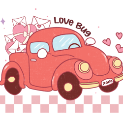 love bug png, valentine day png, love png, valentine designs, retro valentine day png digital download
