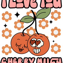 i love you cherry much png, valentine day png, love png, valentine designs, retro valentine day png digital download