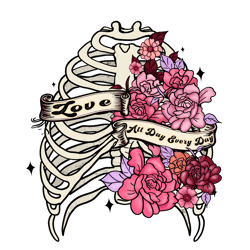 love all day everry day png, skeleton valentine png, skeleton love png, valentine design, valentine day digital download