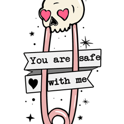 You Are Safe With Me Png, Skeleton Valentine Png, Skeleton Love Png, Valentine Design, Valentine Day Digital Download