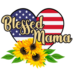 Blessed Mama Heart Flag Svg, Mothers Day Svg, Mom Svg, mom life Svg, Mothers Gift Svg Digital Download