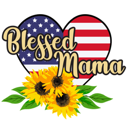 blessed mama heart flag svg, mothers day svg, mom svg, mom life svg, mothers gift svg digital download