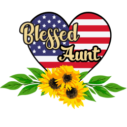 Blessed Aunt Heart Flag Svg, Mothers Day Svg, Mom Svg, mom life Svg, Mothers Gift Svg Digital Download