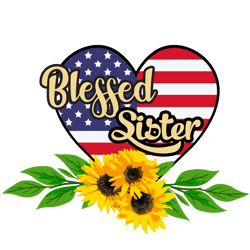 Blessed Sister Heart Flag Svg, Mothers Day Svg, Mom Svg, mom life Svg, Mothers Gift Svg Digital Download