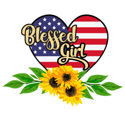 Blessed Girl Heart Flag Svg, Mothers Day Svg, Mom Svg, mom life Svg, Mothers Gift Svg Digital Download