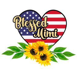 Blessed Mimi Heart Flag Svg, Mothers Day Svg, Mom Svg, mom life Svg, Mothers Gift Svg Digital Download