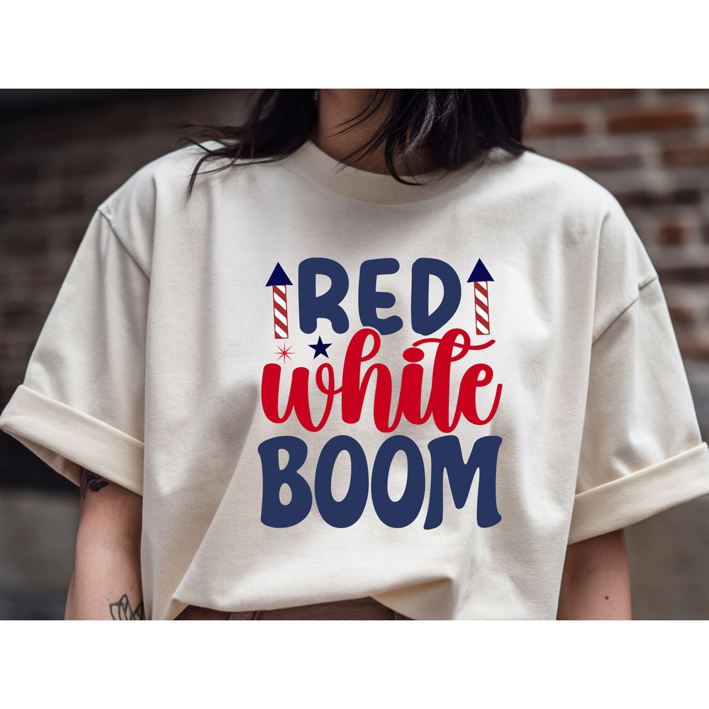 Red White Boom T Shirt Design 0
