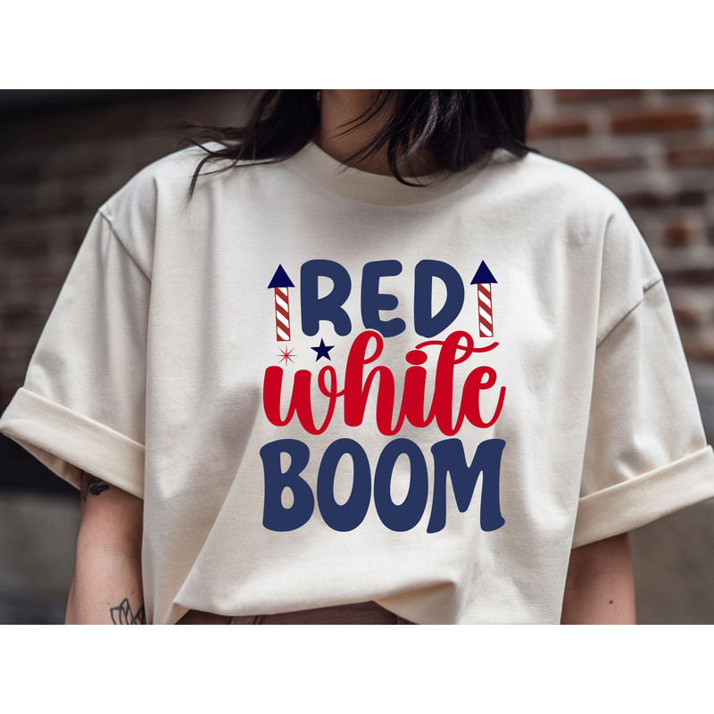 Red White Boom T Shirt Design 0