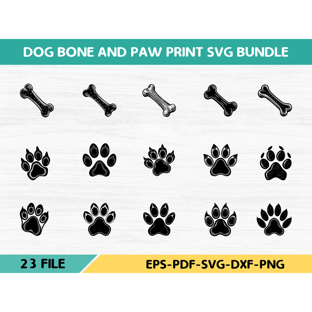 Dog Bone And Paw Print 0