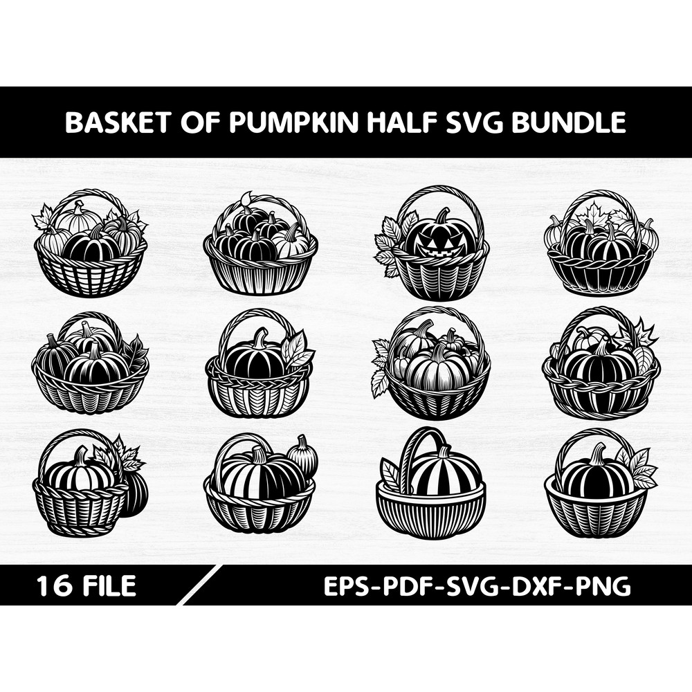 Basket Of Pumpkin Half 0