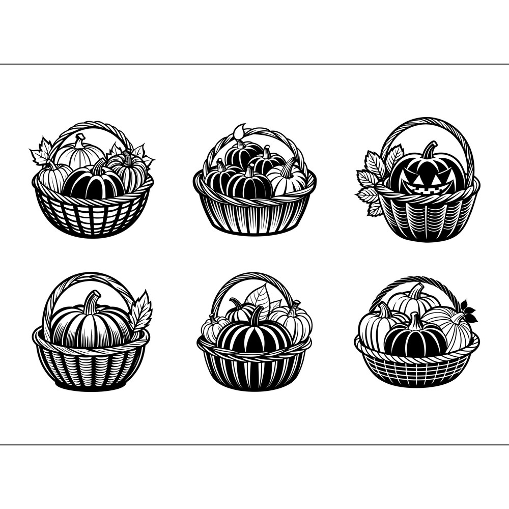 Basket Of Pumpkin Half 1