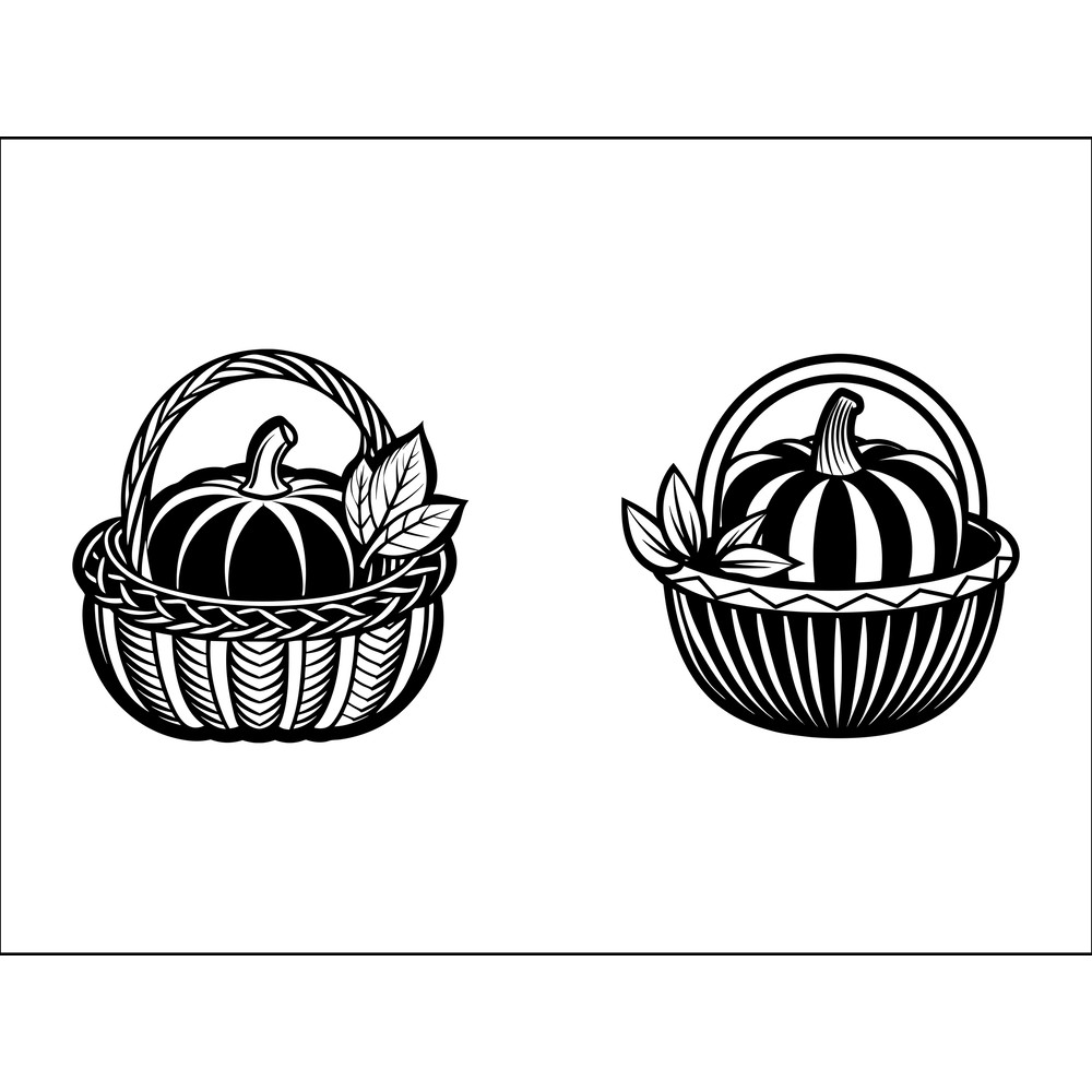 Basket Of Pumpkin Half 2