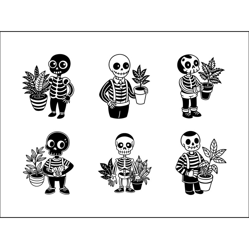 Skeleton Holding Plant 1