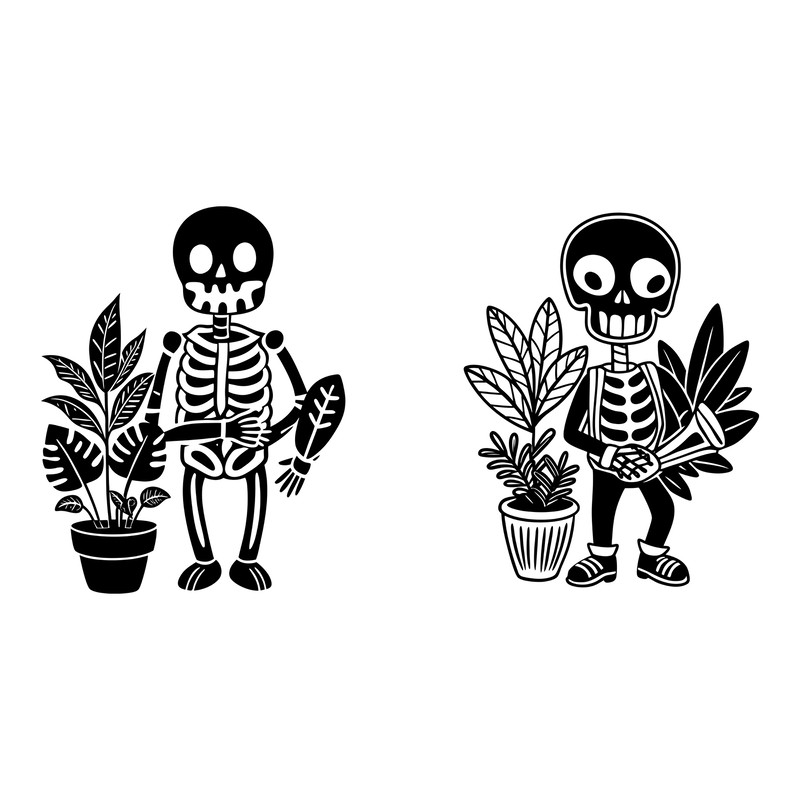 Skeleton Holding Plant 2