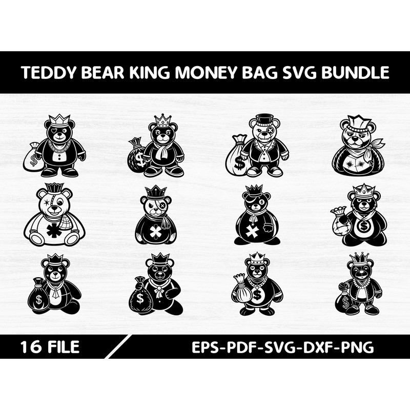 Teddy Bear King Money Bag 0