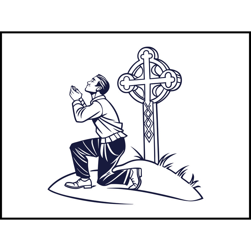 Man Kneeling At Cross 2