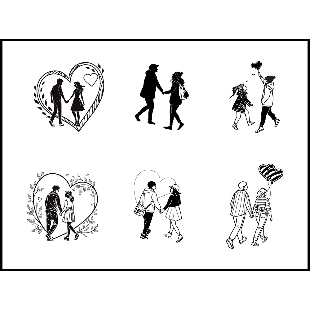 Couple Holding Hands Plotter File Svg Bundle 1