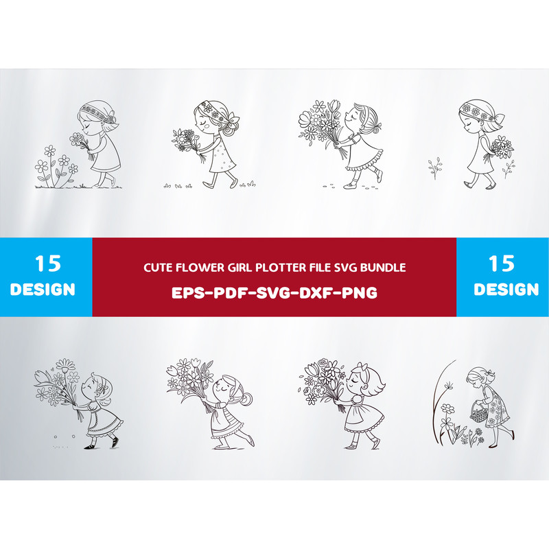 Cute Flower Girl Plotter File 0