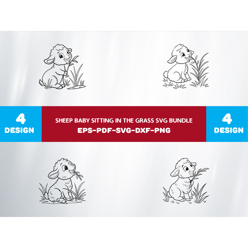 Sheep Baby Sitting In The Grass 0