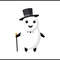 White Ghost Silhouette With A Top Hat And A Cane 2
