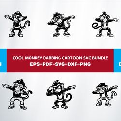 cool monkey dabbing cartoon