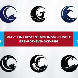 wave on crescent moon