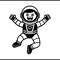 Happy Astronaut Jumping Cartoon 2