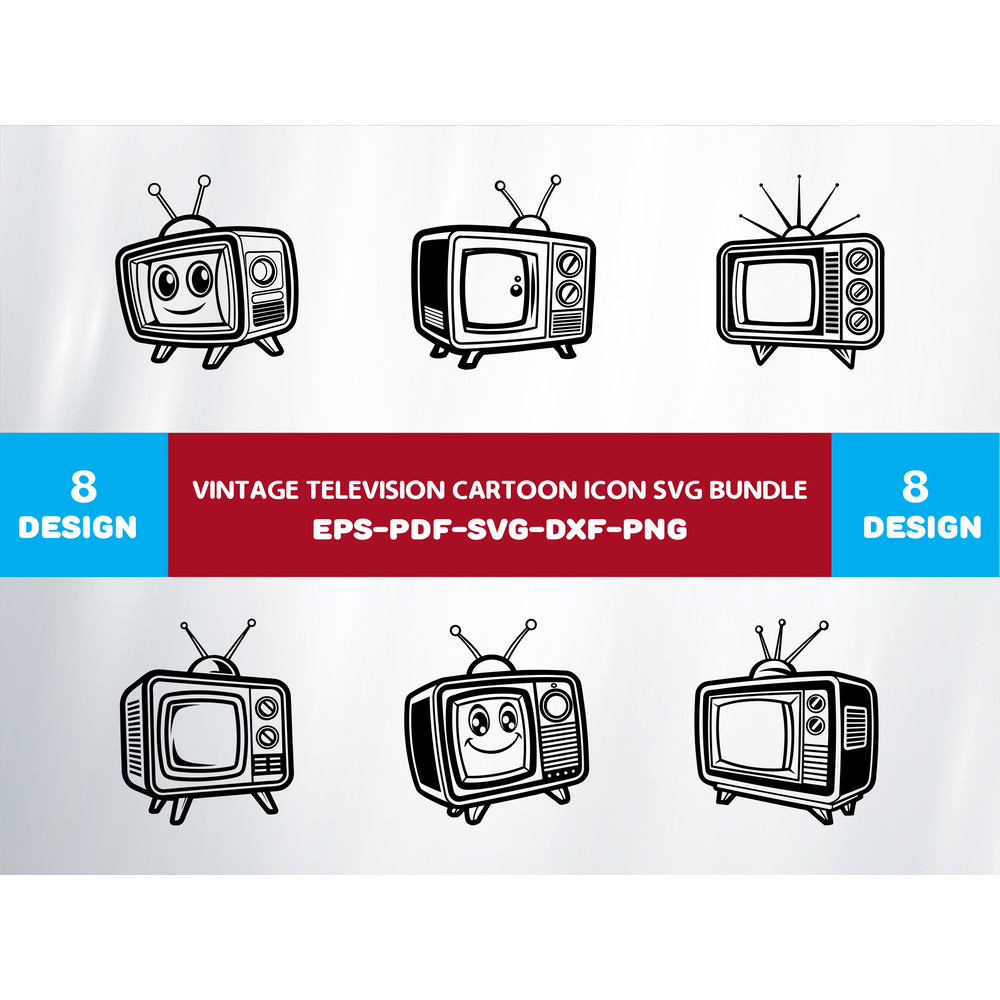 Vintage Television Cartoon Icon 0