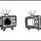 Vintage Television Cartoon Icon 1