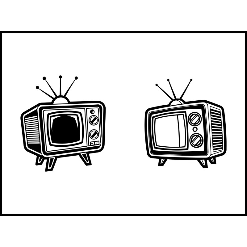 Vintage Television Cartoon Icon 1