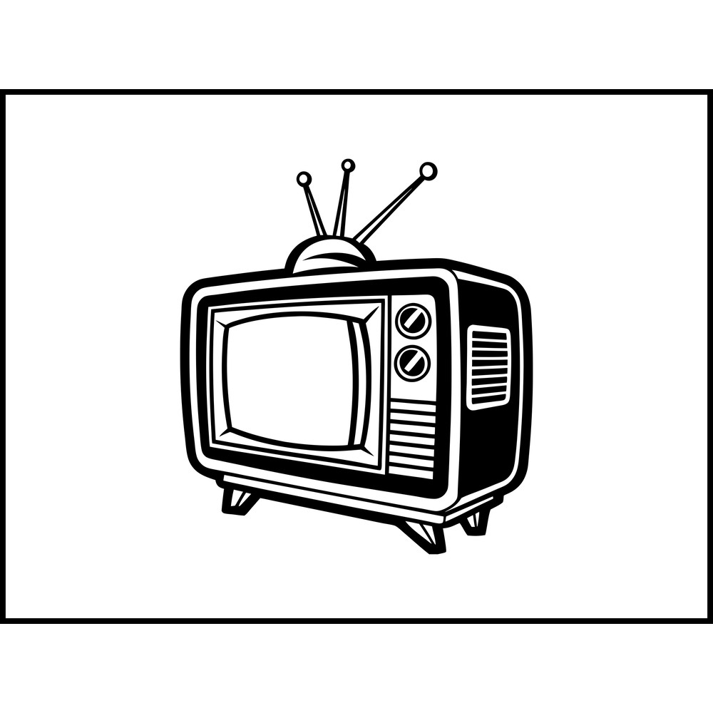 Vintage Television Cartoon Icon 2