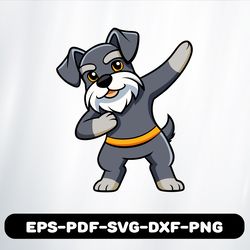 dabbing schnauzer dog t shirt