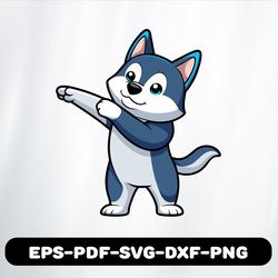 dabbing siberian husky t shirt