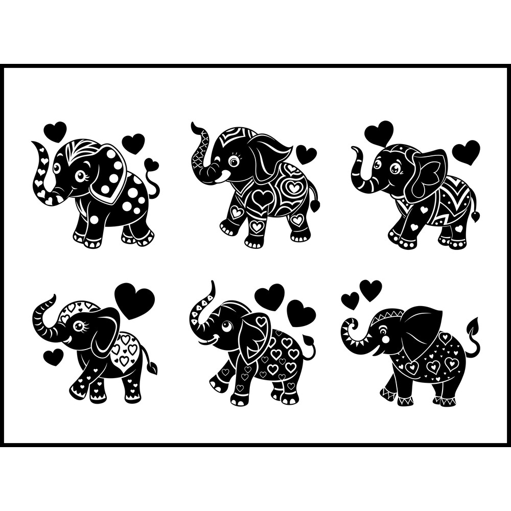 Baby Elephant With Hearts 1