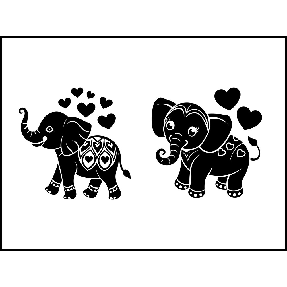 Baby Elephant With Hearts 2