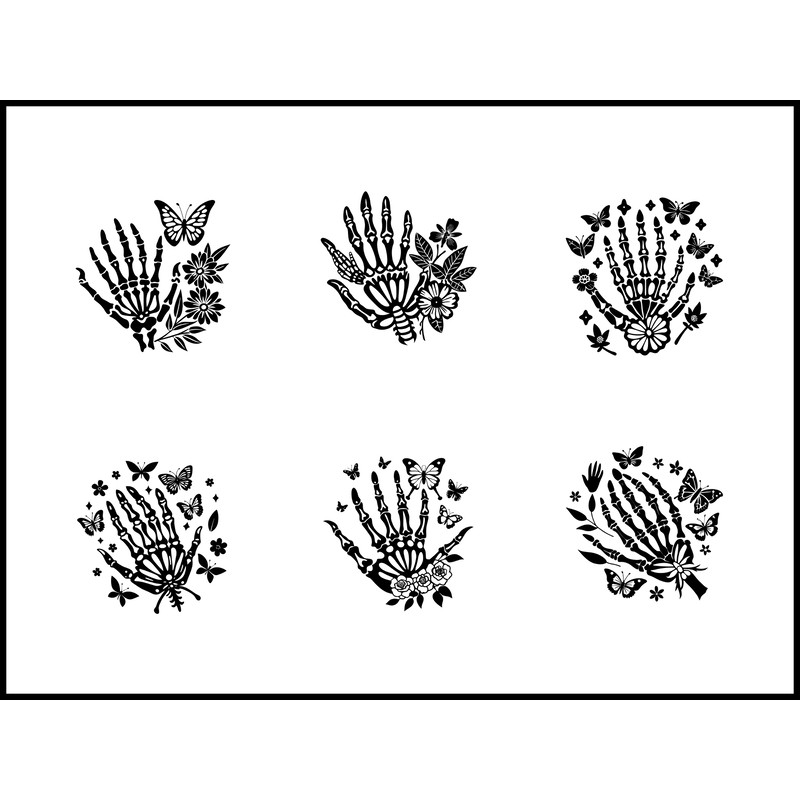 Floral Skeleton Hand 1
