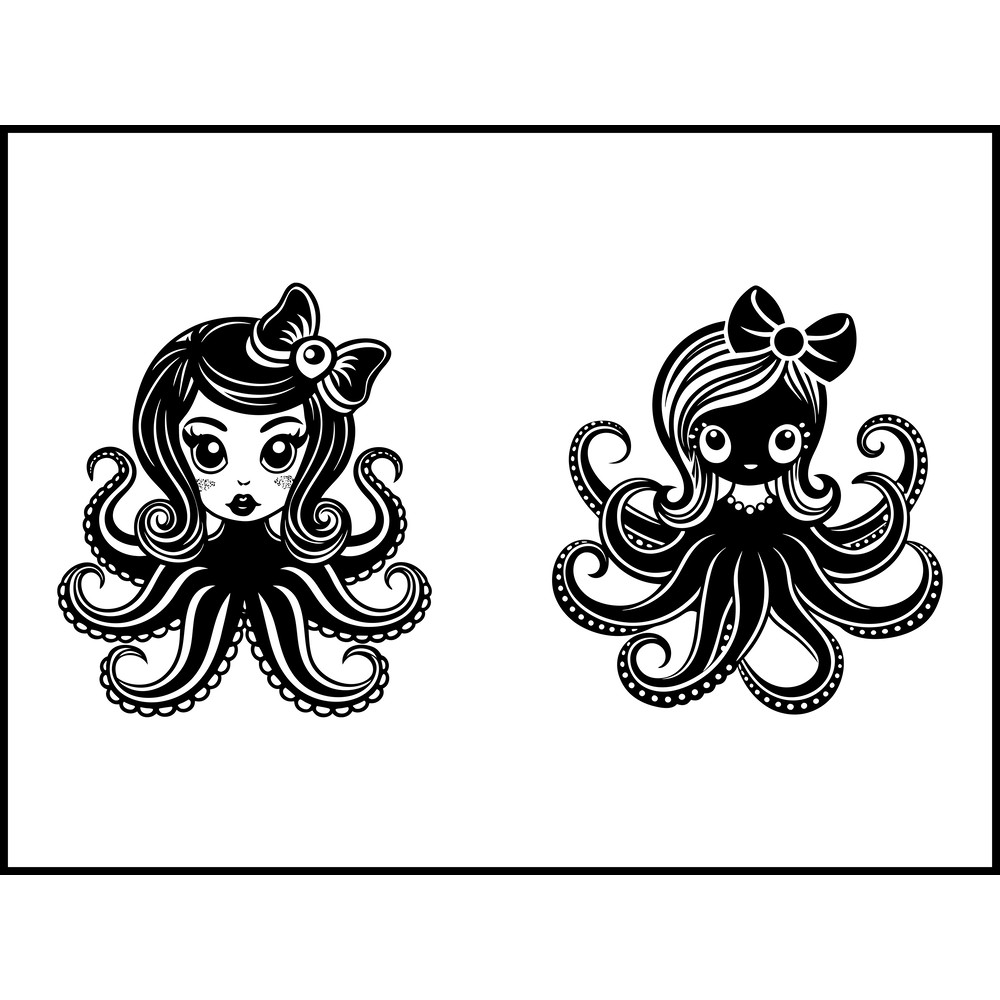 Octopus Girl With Bow 2