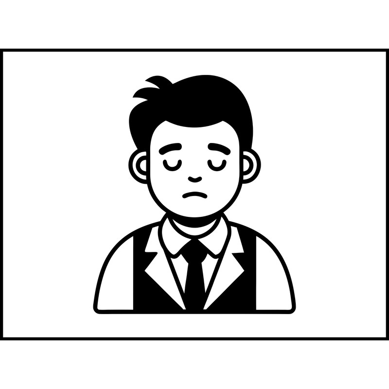 Tired Employee Worker Cartoon Icon 2