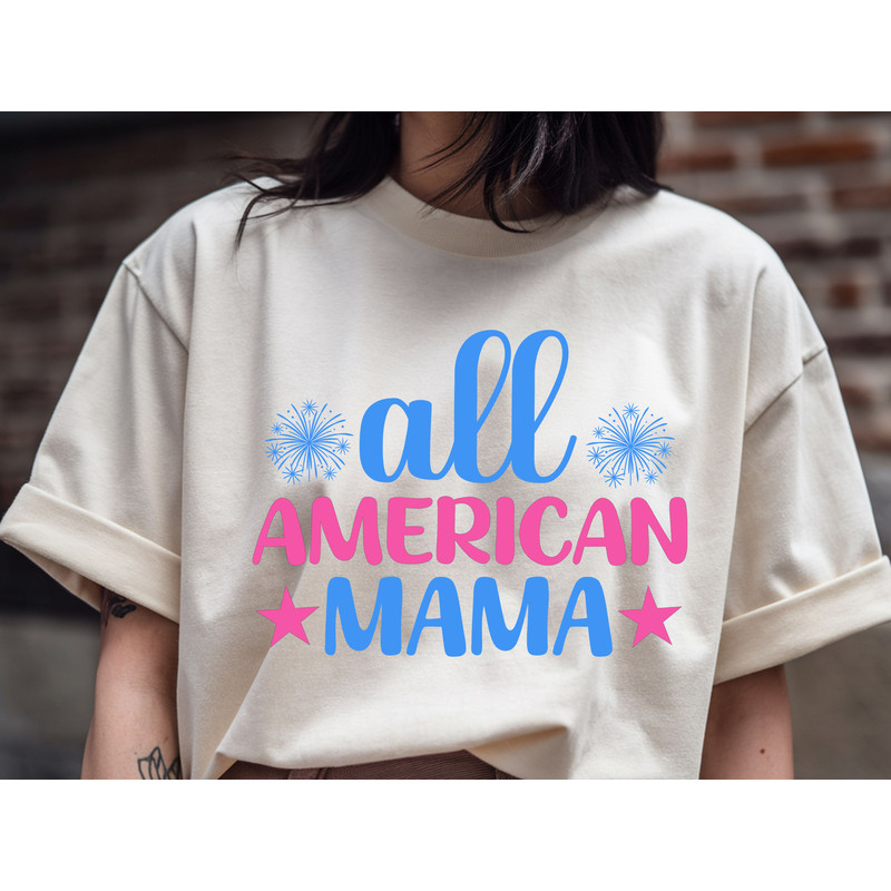 All American Mama Tshirt Design 0
