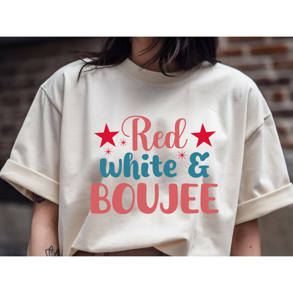 Red White Boujee T Shirt 0