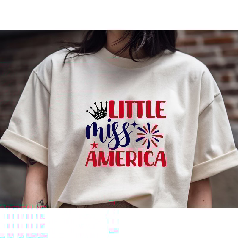 Little Miss America T Shirt Design 0