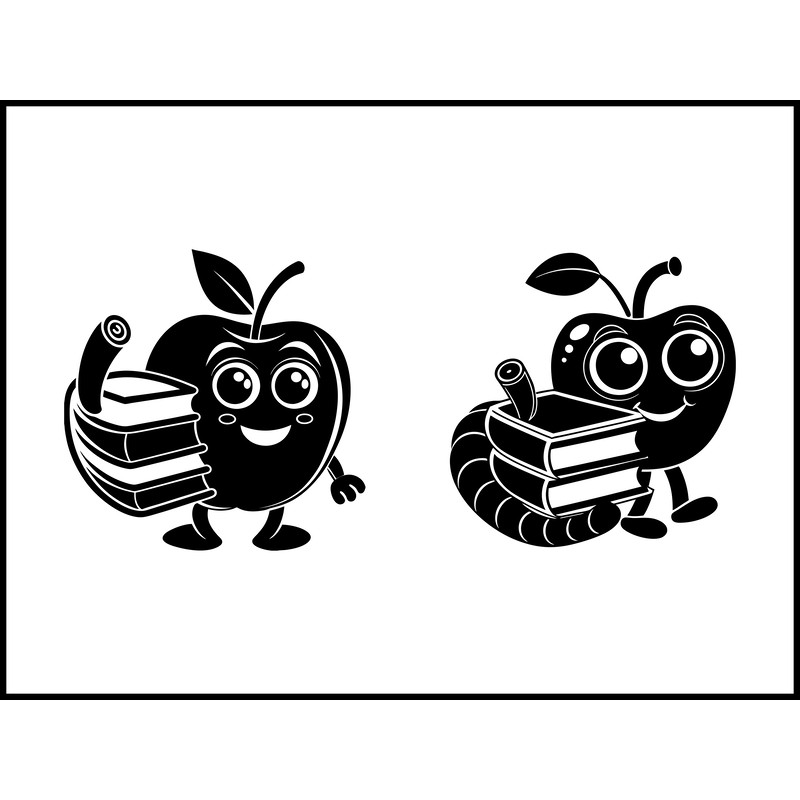 Apple And Worm Svg Bundle 2