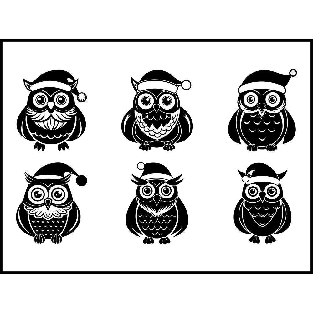 Christmas Owl Svg Bundle 1