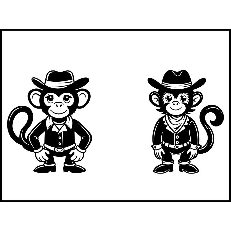 Monkey Cowgirl Svg Bundle 2