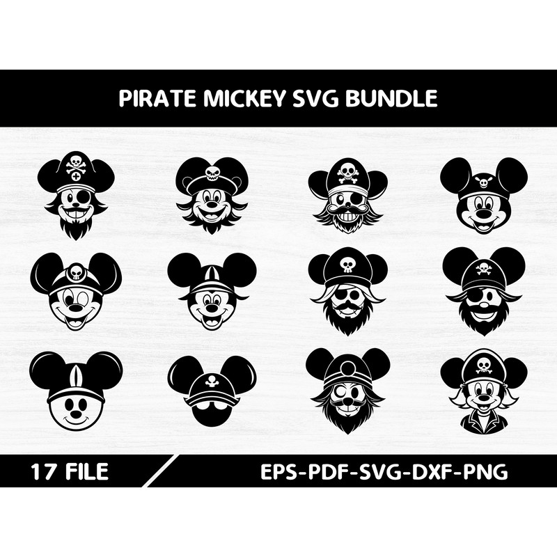 Pirate Mickey Svg Bundle 0