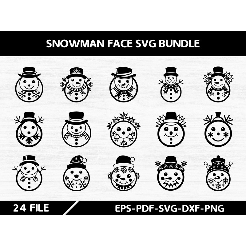 Snowman Face Svg Bundle 0