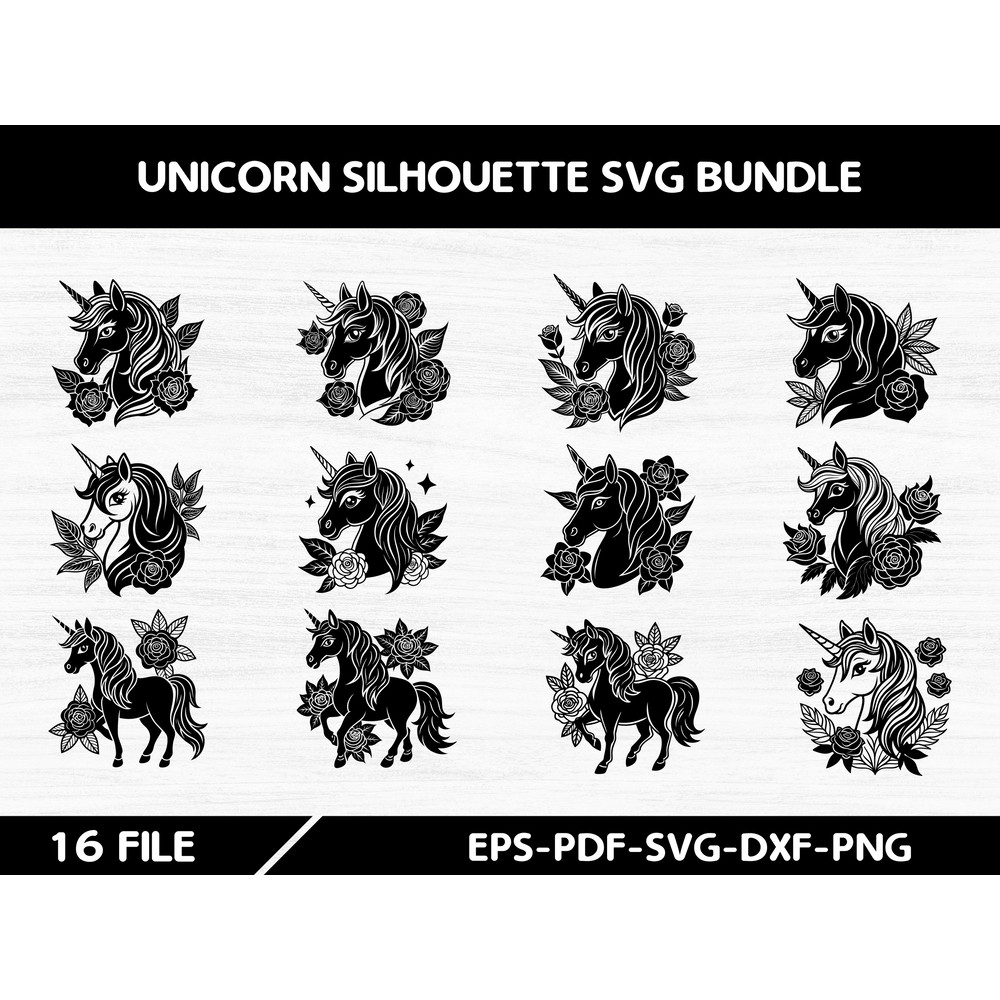 Unicorn Silhouette Svg Bundle 0