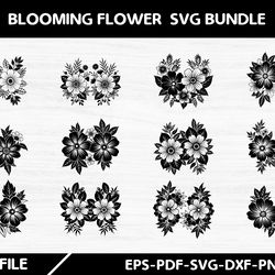 blooming flower svg bundle