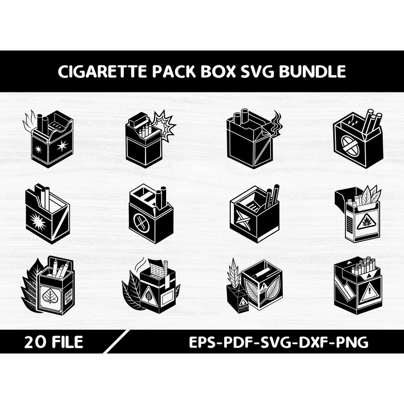 Cigarette Pack Box Svg Bundle 0