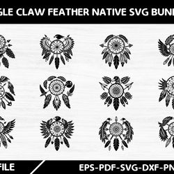 eagle claw feather native svg bundle